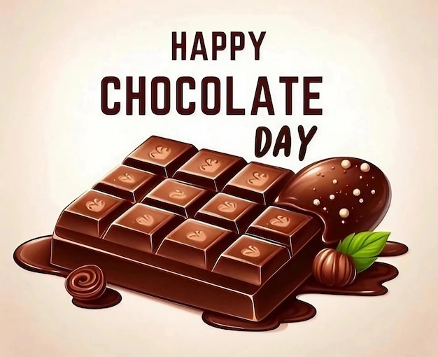 Фото Шоколадный день минималистский дизайн тепловой формы шоколада ai генерируется