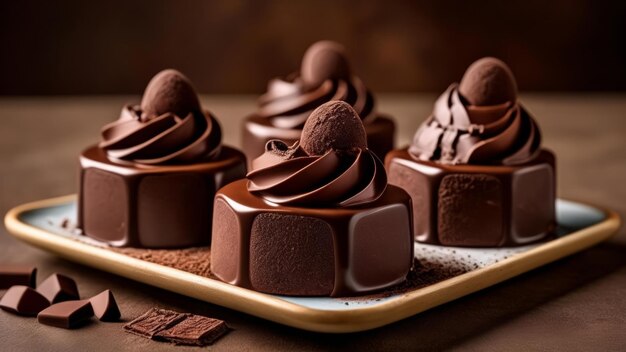 Foto decadenza del cioccolato una sinfonia di dolce indulgenza