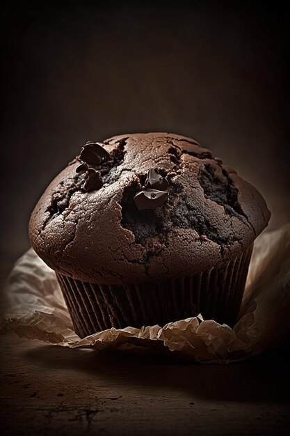 Chocolate delicious muffin Generative AI