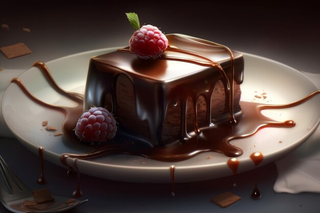 Chocolate dessert cake Generate Ai