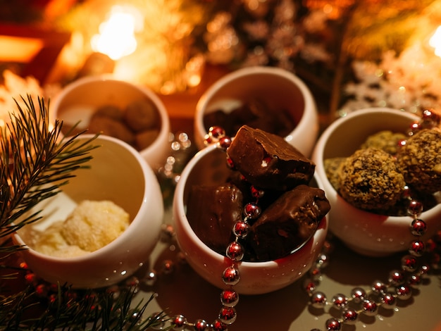 Photo chocolate dessert festive holiday background