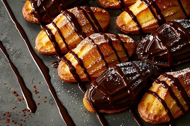 Photo chocolate dipped madeleines