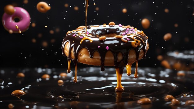 chocolate donut dripping