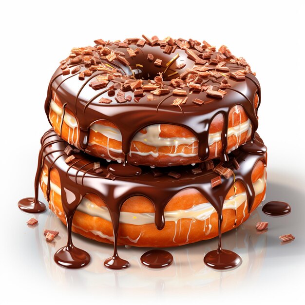 Chocolate donut with sugar threads and topping AI generated image