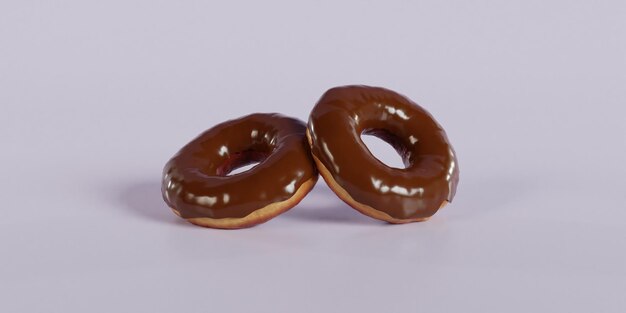 Chocolate Donuts And Background 3d Render