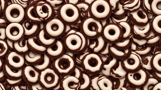 Chocolate donuts covered with frosting sweet Valentine39s Day Chocolate Day Generative AI