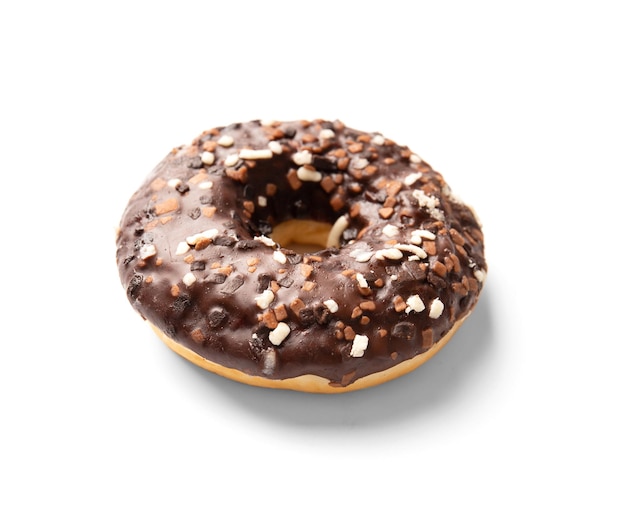 Chocolate donuts isolated on a white background