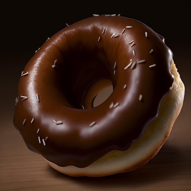 스프링클이 뿌려진 초콜릿 도넛