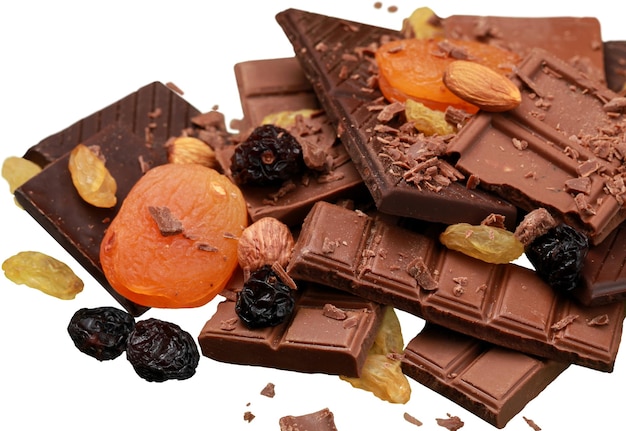 Chocolate, dried fruit and nuts