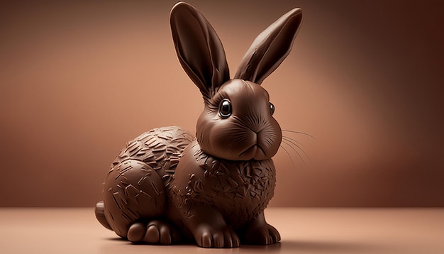 Photo chocolate easter bunny rabbit ai generative