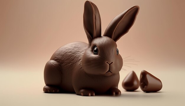 Photo chocolate easter bunny rabbit ai generative