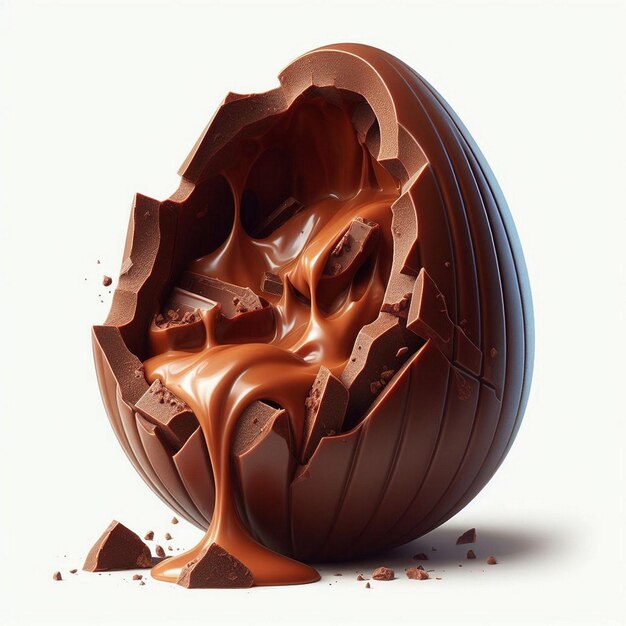 Foto uova di pasqua al cioccolato con schizzi di cioccolata