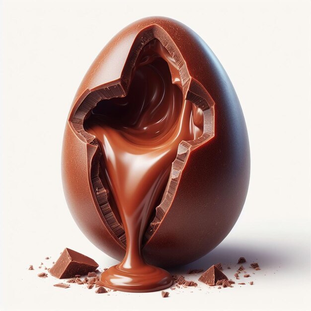 Foto uova di pasqua al cioccolato con schizzi di cioccolata