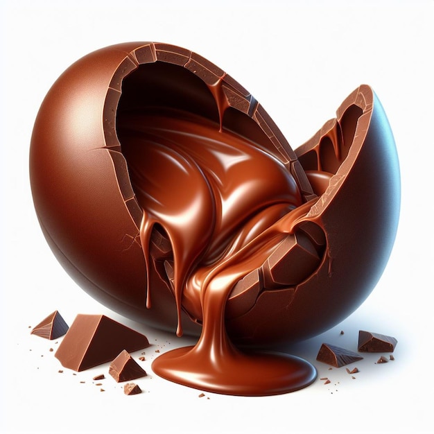 Foto uova di pasqua al cioccolato con schizzi di cioccolata