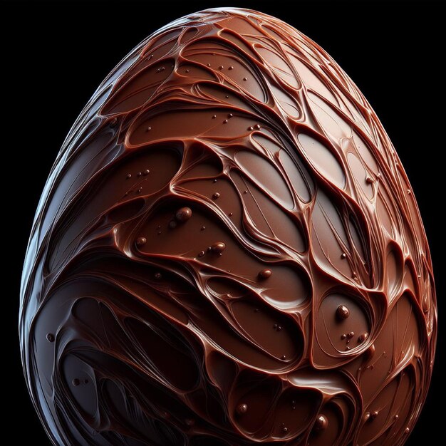 Foto uova di pasqua al cioccolato con schizzi di cioccolata