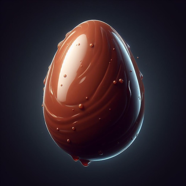 Foto uova di pasqua al cioccolato con schizzi di cioccolata