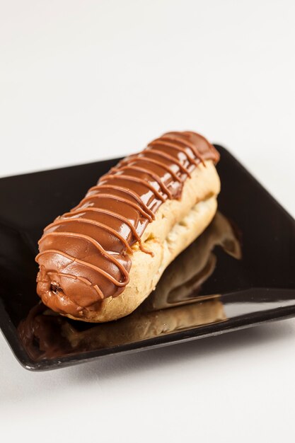 Chocolate eclair with chocolate filling