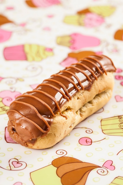 Chocolate eclair with chocolate filling