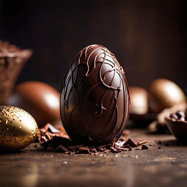 チョコレート・エッグ - 画像撮影 - イースター・エッグ・テクスチャー - 食品写真