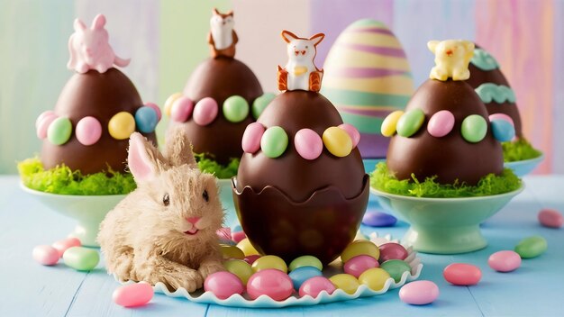 Chocolate eggs with sweets