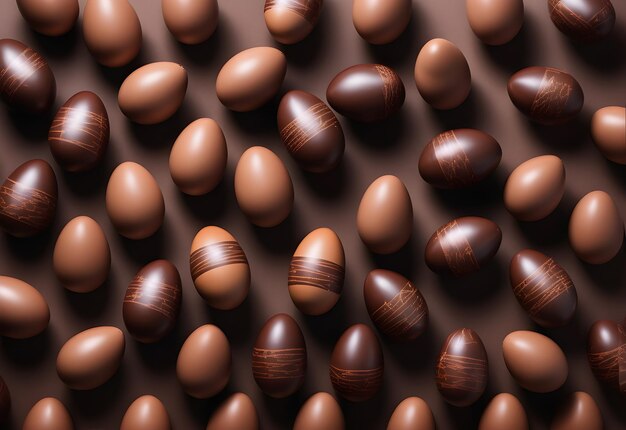 chocolate flatlay eggs pattern background