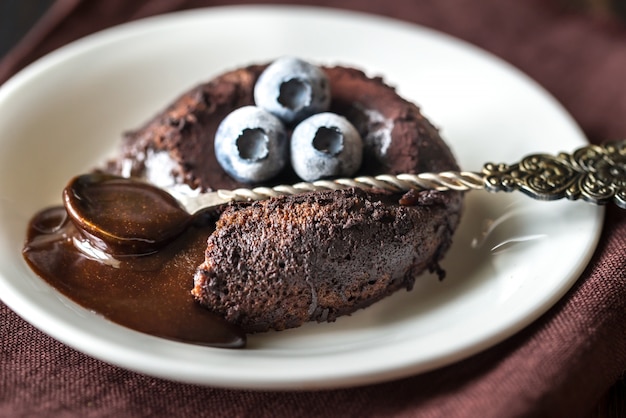 Chocolate fondant close up