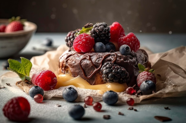 生成AIで作ったチョコレートフルーツケーキ