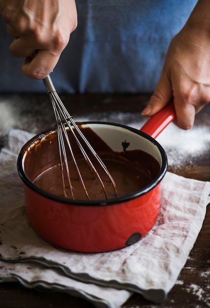 Chocolate ganache food photography recipe idea