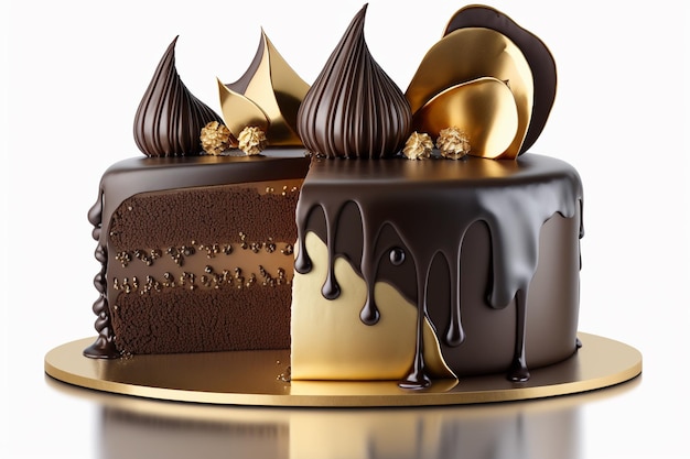 Chocolate and gold cake