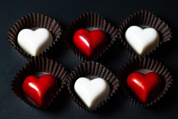 Caramelle al cioccolato a forma di cuore