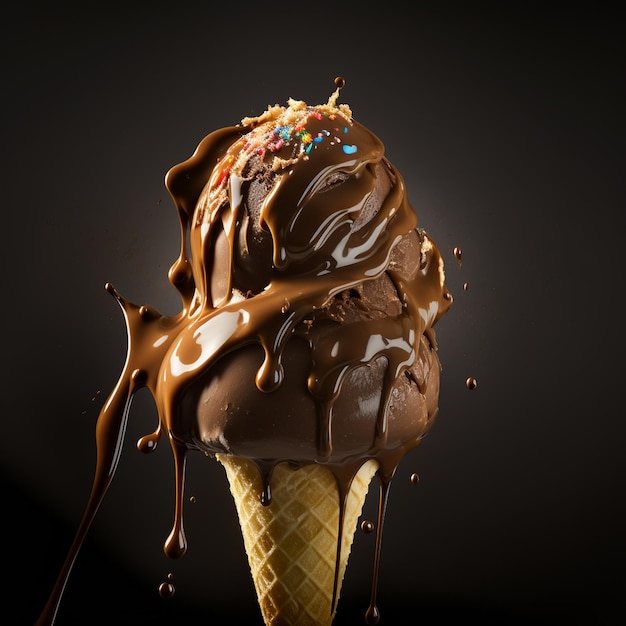 チョコレート アイス クリーム キャラメル イラスト イメージ