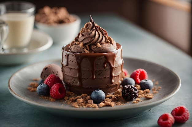 Chocolate ice cream dessert