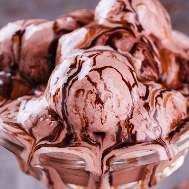 Chocolate ice-cream. Summer sweet Dessert.