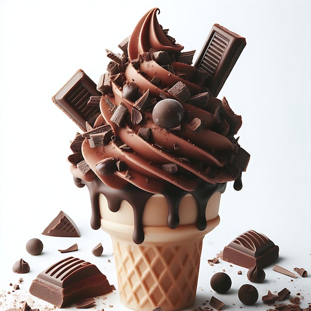 chocolate ice cream white background image