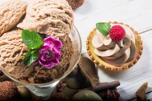 Photo chocolate ice cream