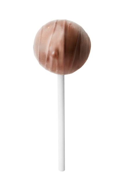 Chocolate lollipop isolated