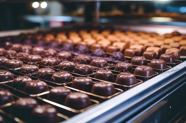 チョコレート工場の自動キャンディライン