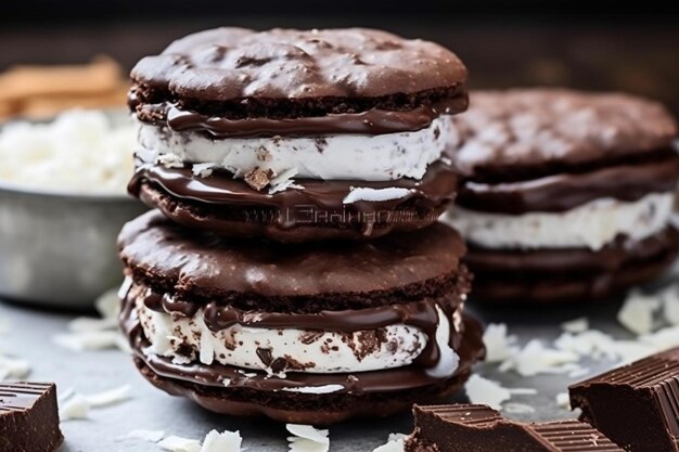 Chocolate Marshmallow Sandwich Cookies