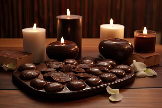 Chocolate massage with hot stones and scented oils