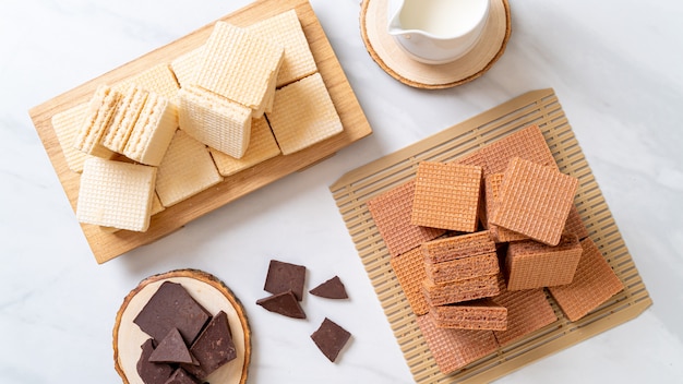 Wafer alla crema di cioccolato e latte