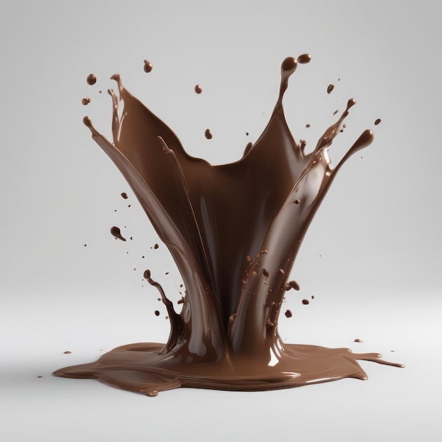 Foto spruzzata di latte al cioccolato 3d realistica