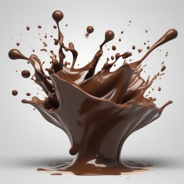 チョコレート ミルク スプラッシュ 3 d リアル