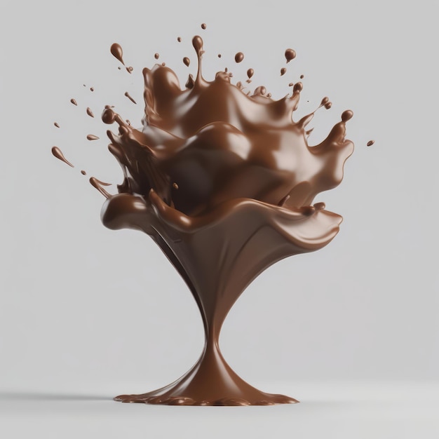 Photo chocolate milk splash 3d realistic