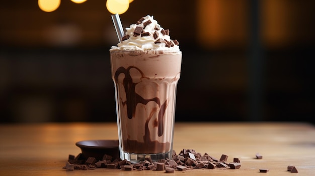 Foto frappè al cioccolato su un tavolo