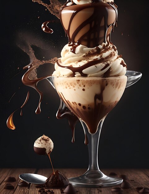 chocolate milkshake With Chocolate Background