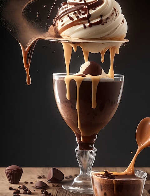 chocolate milkshake With Chocolate Background