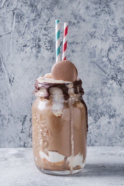 Foto frappè al cioccolato con gelato