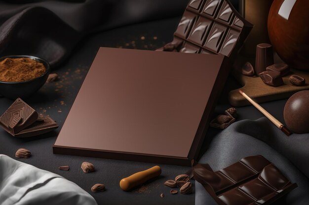 Photo chocolate mockup ai generated