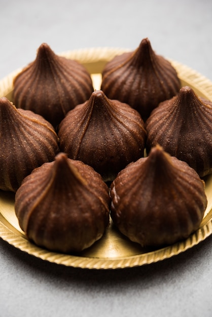 Chocolate Modak - Indiaas zoet eten aangeboden aan Lord Ganesha op chaturthi