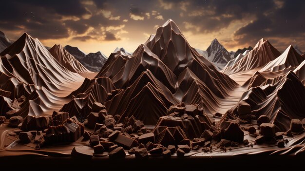 Photo chocolate mountain landscape